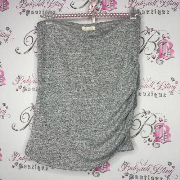 Wilfred Dresses & Skirts - Aritzia Wilfred free Ruched Skirt soft stretchy grey white heathered